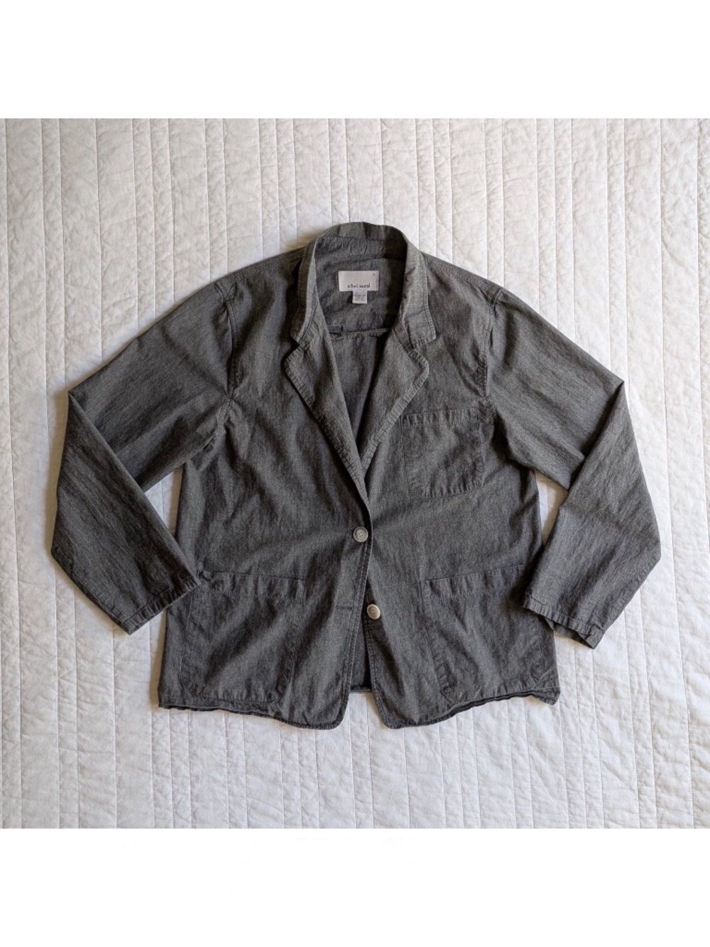 Petite Small Lightweight 100% Cotton Blazer Chore Jacket Unstructured